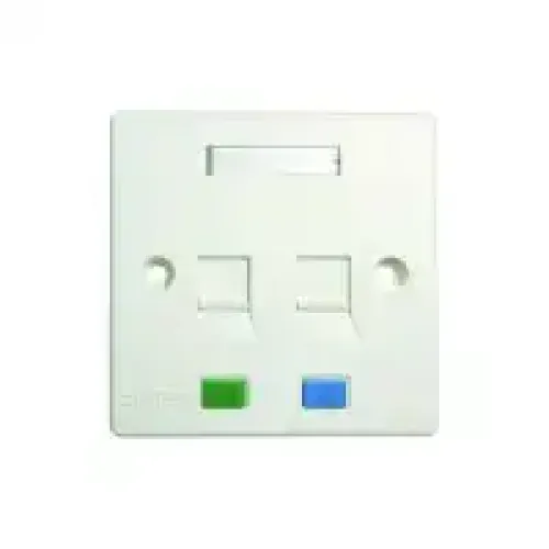 Dintek 1303-12010CH 2-Port Wall Plate with Shutter